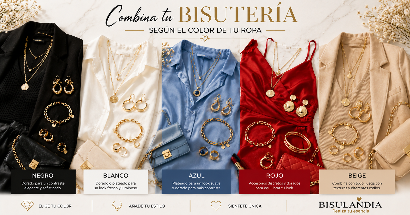 Cómo Combinar la Bisutería Según el Color de tu Ropa: Guía Completa para Acertar Siempre
