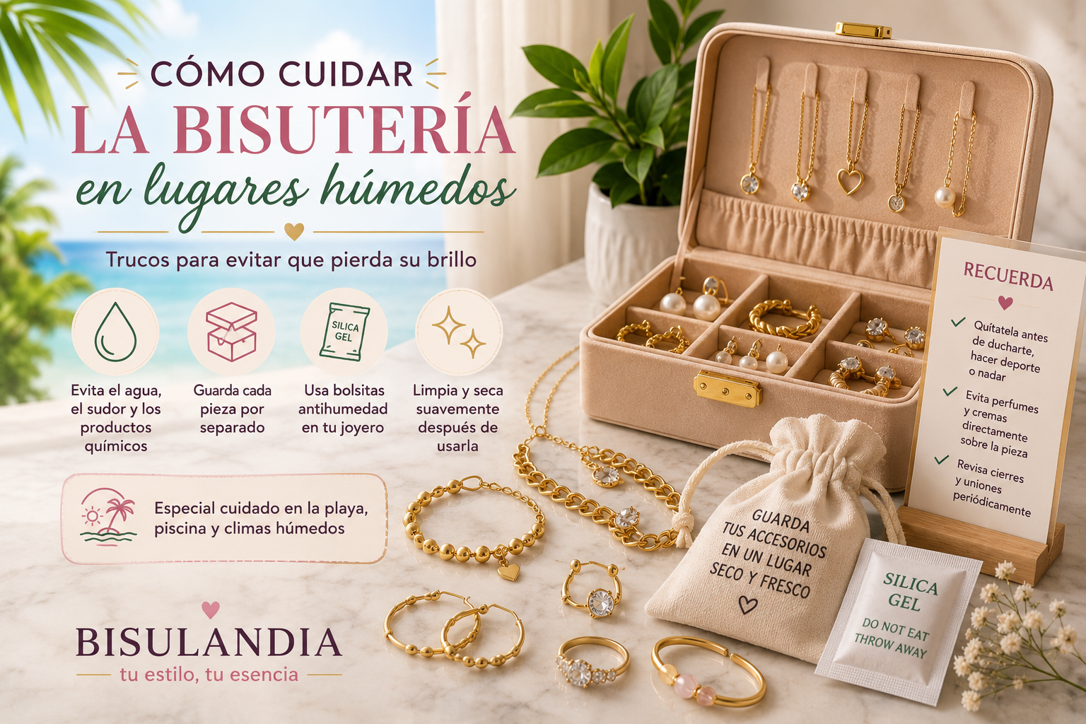 Cómo Cuidar la Bisutería en Lugares Húmedos: Trucos para Evitar que Pierda su Brillo