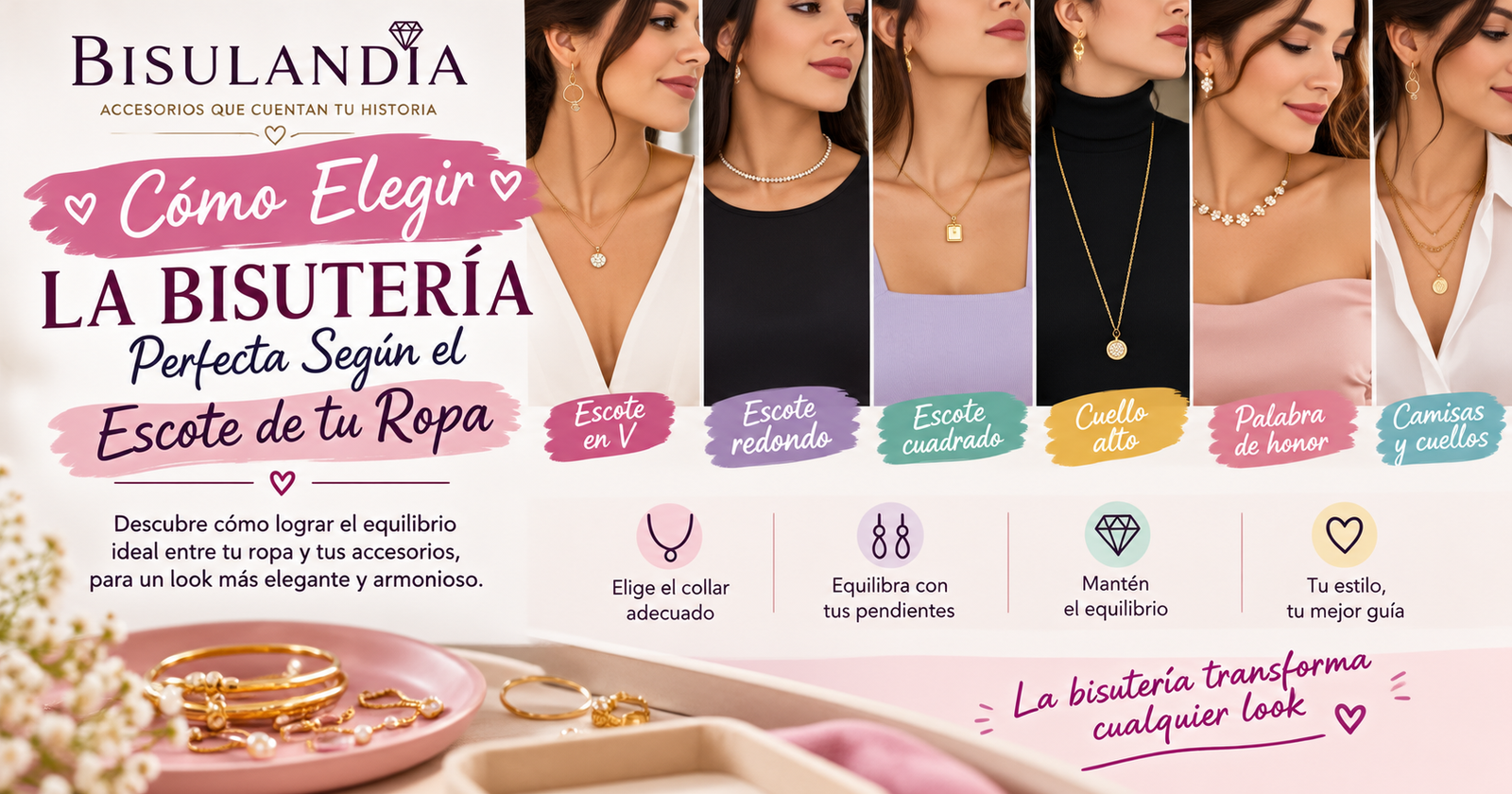 Cómo Elegir la Bisutería Perfecta Según el Escote de tu Ropa
